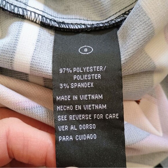 Shelby And Palmer Striped Multicolor Belted Dress Size 8 - Picture 4 of 4